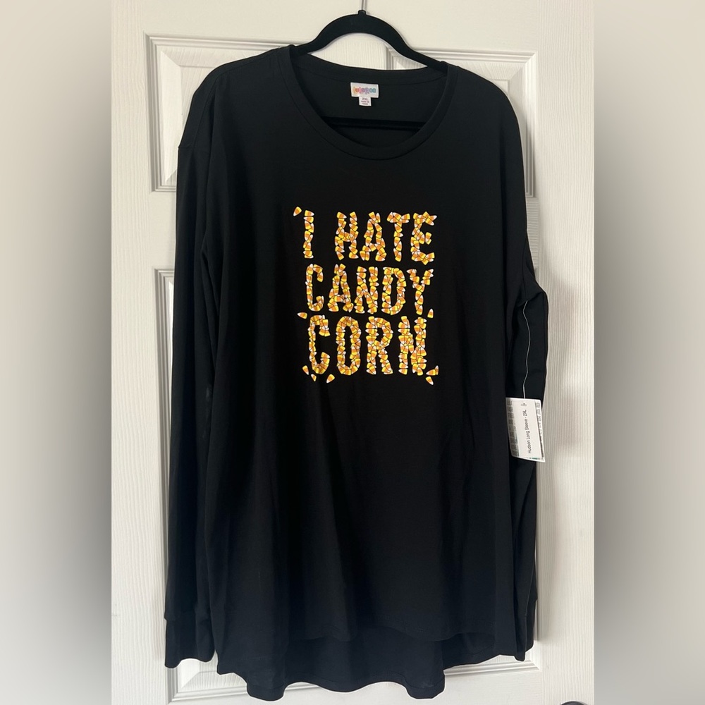 Unisex Black Long-sleeve with Candy Corn Graphics